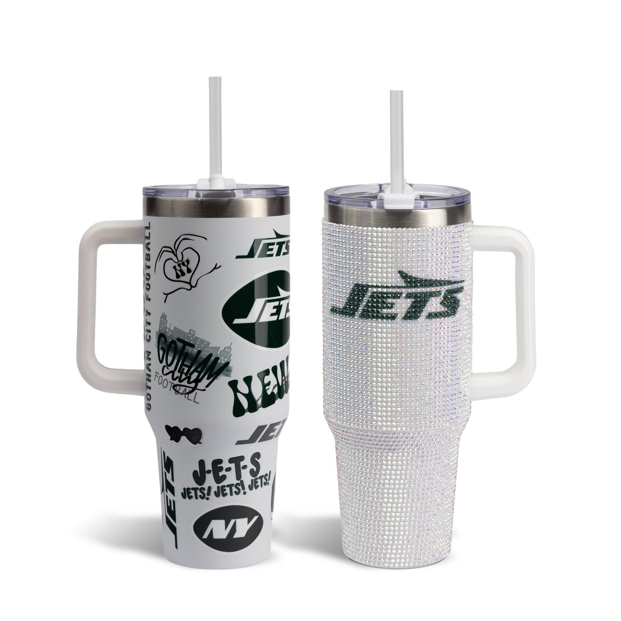 The Memory Company Officially Licensed 2-Pack Game Day Tumblers Team Spirit/Bling, New York Jets