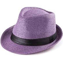 LADYBRO XL Straw Fedora Hats for Men Summer Trilby Beach Travel Panama Casual, 7 1/2