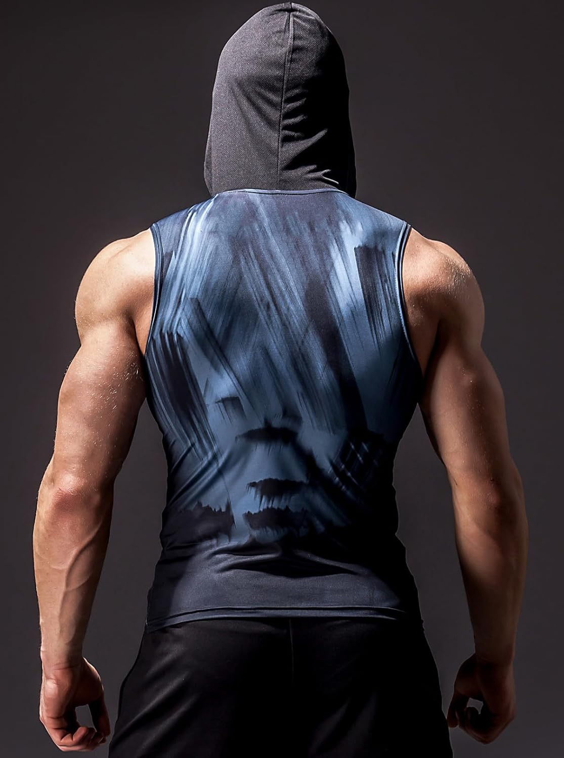 Red Plume Men’s Sleeveless Hoodie Gym Tank Tops Bodybuilding Sleeveless Workout Hoodie Muscle Cut Off Sweatshirt for Men - Image 2