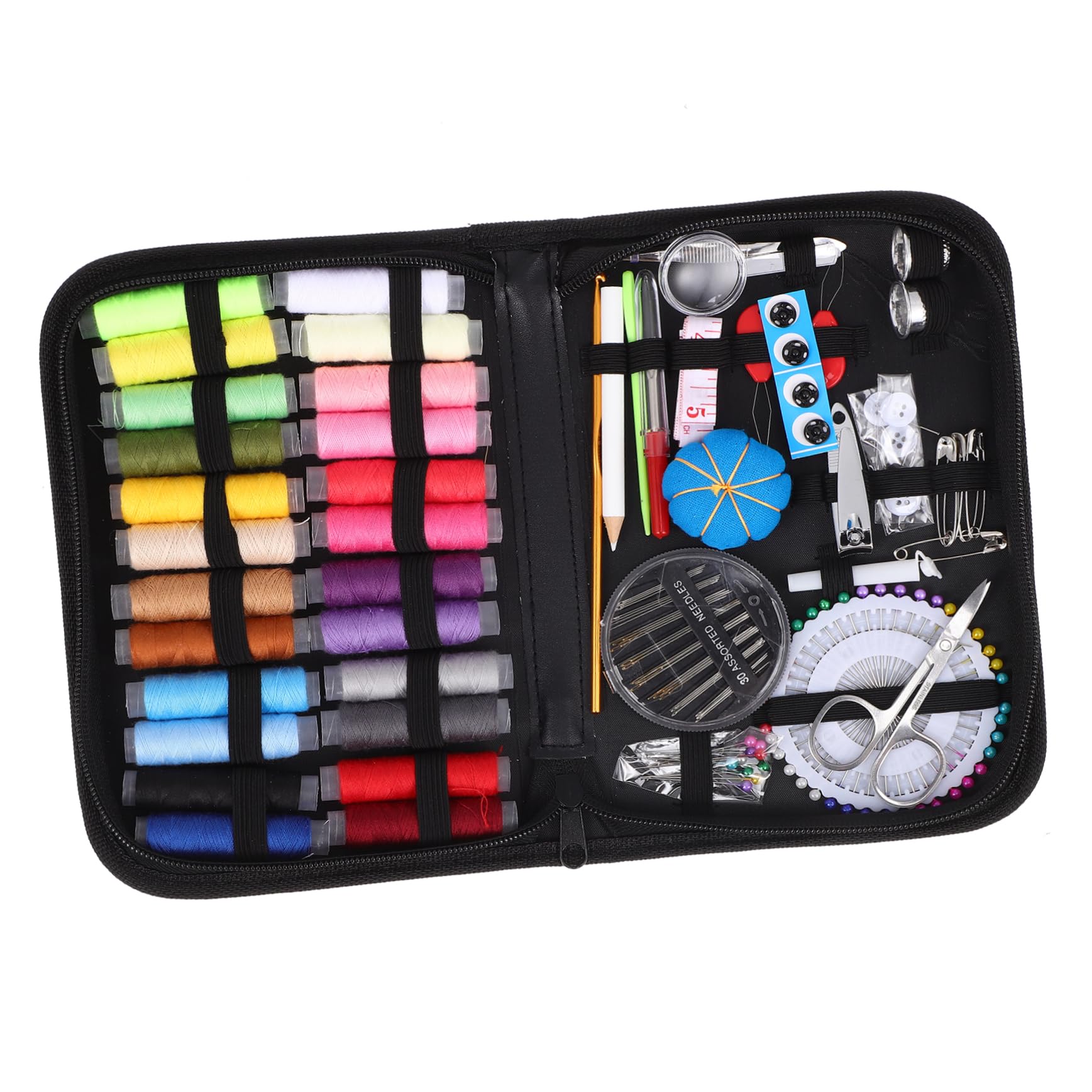 Kit de Costura Multifunción Hogar, 132 Piezas, Negro