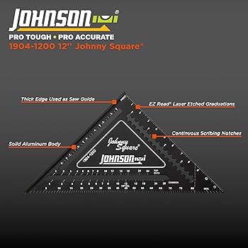 Johnson Level & Tool 1904-1200 Johnny Square Professional