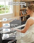 STRICH Piano numérique 88 Clés, Hammer-Action Weighted Keyboard, Piano électrique de taille complète avec support de meubles, 25Wx2 Haut-parleurs, supporte USB-MIDI/Wireless Connect, SDP-300W (Couleur noire)