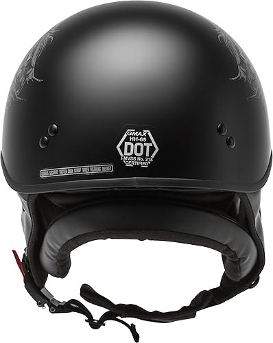Miniatura 2 de GMAX HH-65 Naked DOT aprobado medio casco para motocicleta, ciclomotor, scooter y más
