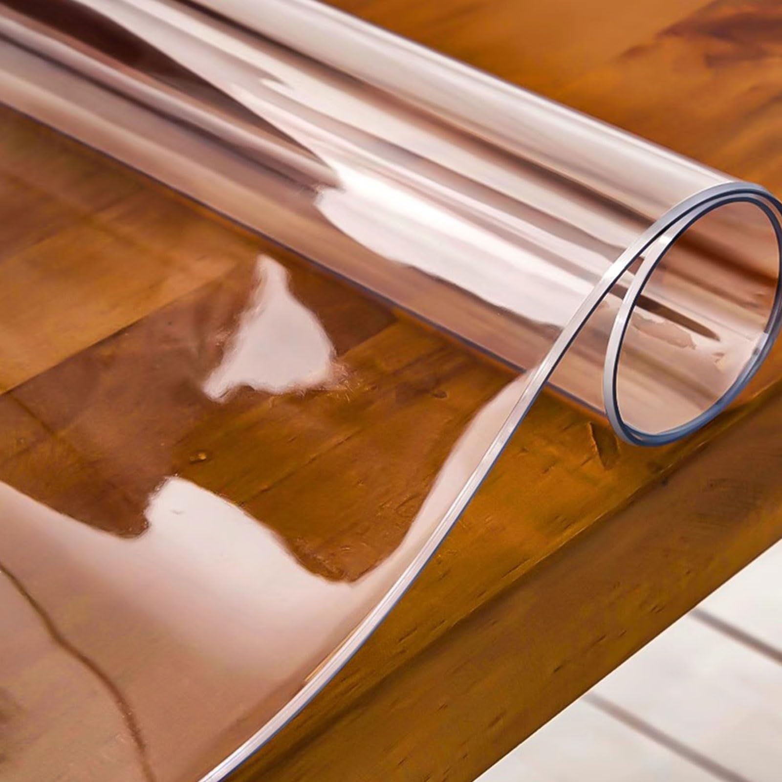 MRVAKDYDI Clear Table Protector, Transparent PVC Table Protector, Clear Waterproof Heat Resistant, 1-3mm Thick, Multiple Sizes(Thickness 1mm,80x180cm)