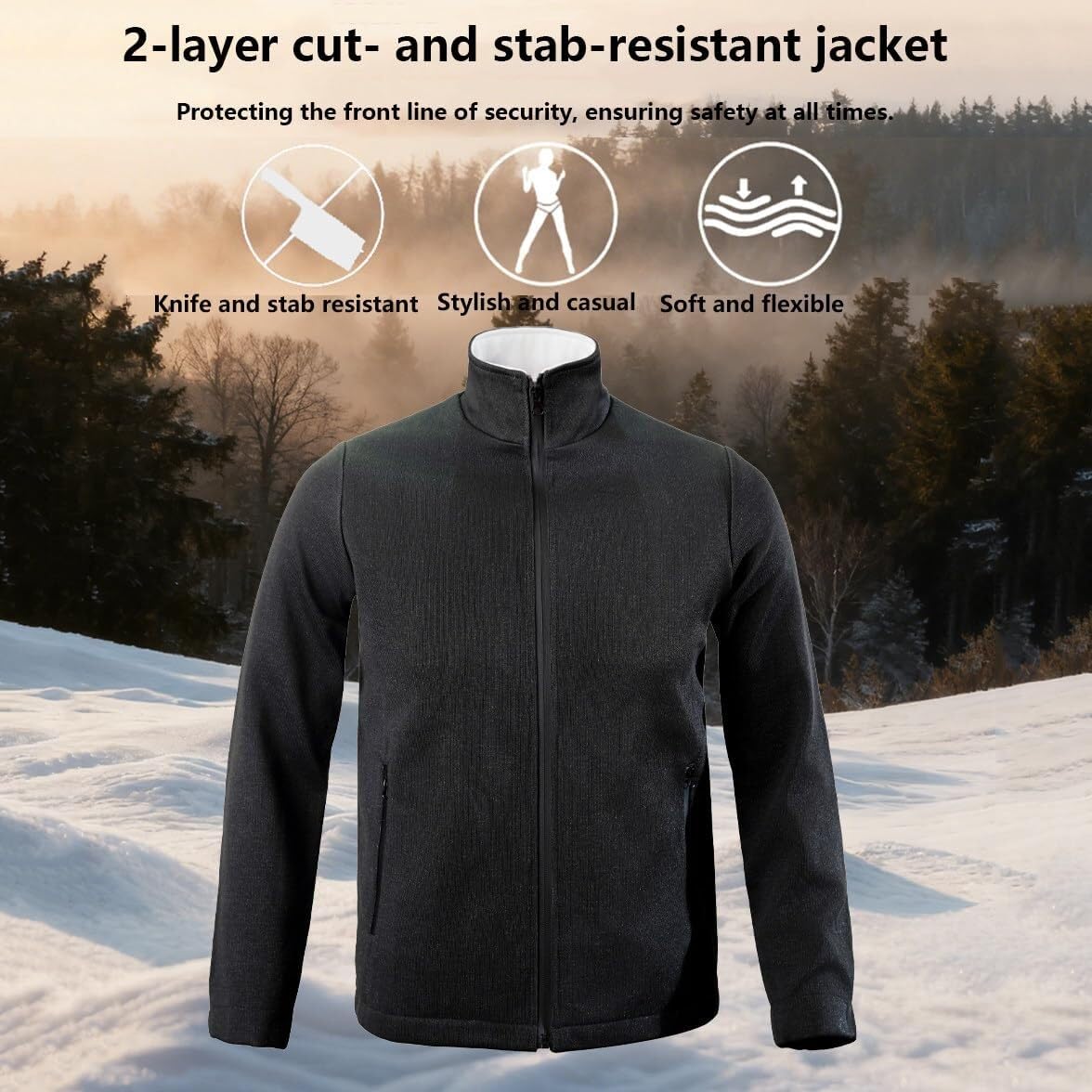 Chaleco protector de nivel 5, ropa resistente a puñaladas, a prueba de cortes y puñaladas, chaleco a prueba de puñaladas, sudadera de cuello alto, utilizada for proteger la seguridad personal