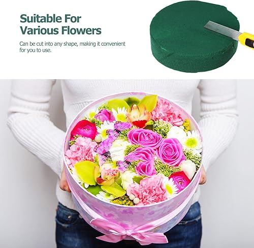 Miniatura 7 de GANAZONO Bloques redondos de espuma floral, bloques de flores artificiales, espuma floral seca para flores artificiales, suministros de arreglos