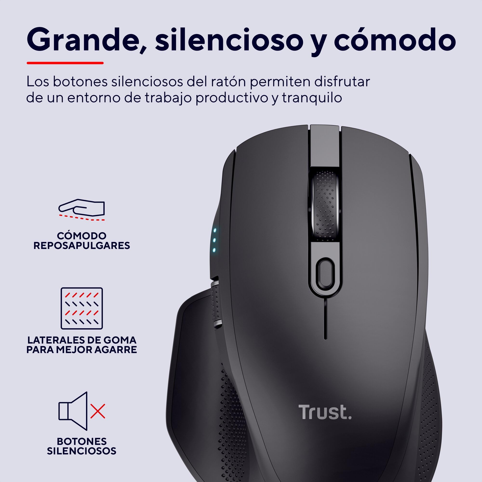 Ratón Inalámbrico Trust Ozaa+/ Batería recargable/ Hasta 3200 DPI