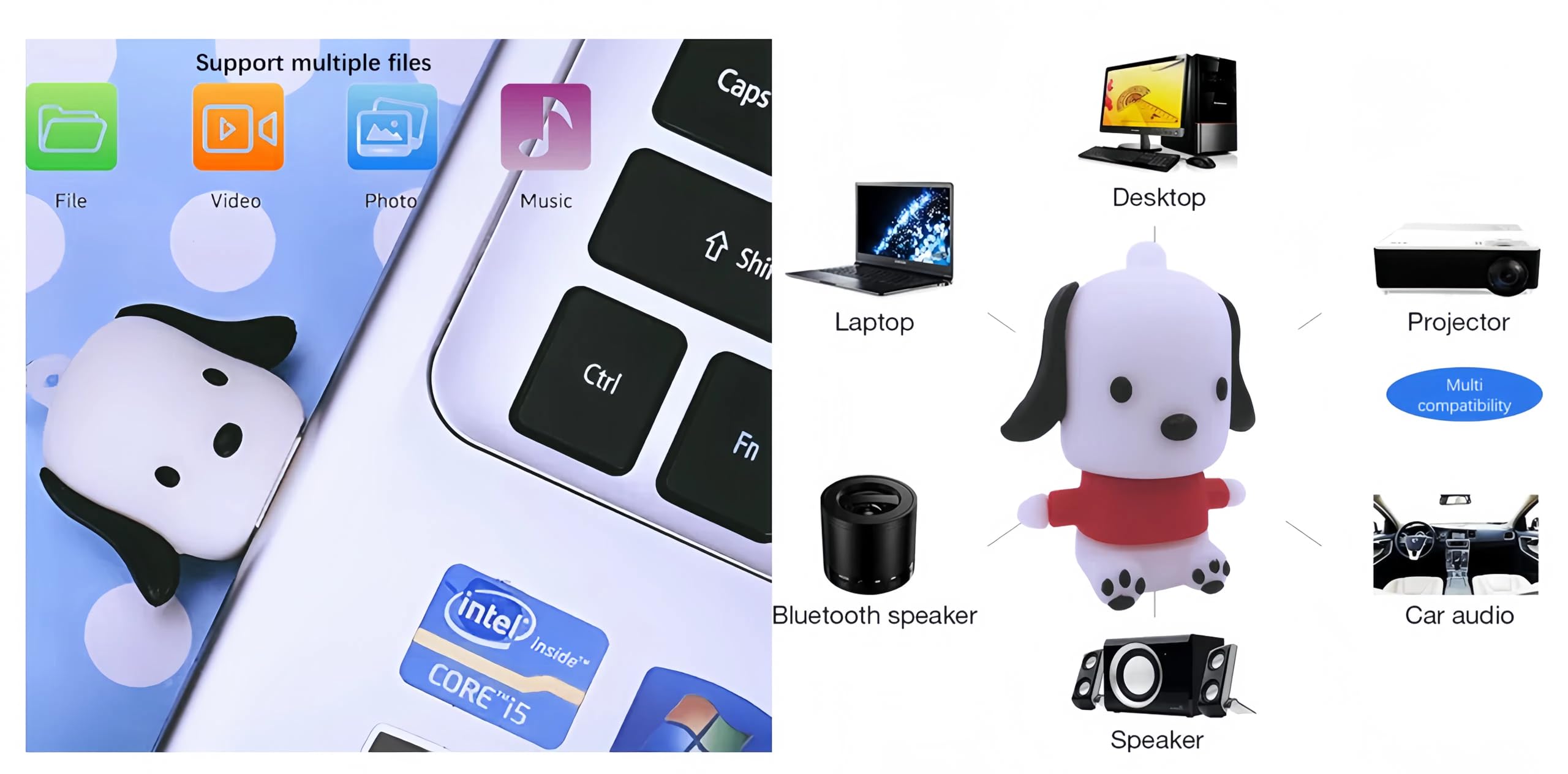 128GB USB 3.0 Flash Drive - Cute Puppy Dog Design, High-Speed Data Transfer