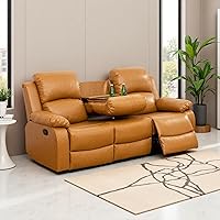 Vista 34 de Juego de sofá reclinable manual de cuero, juego de sofá reclinable negro, juego de muebles de sala de estar, sofá biplaza reclinable