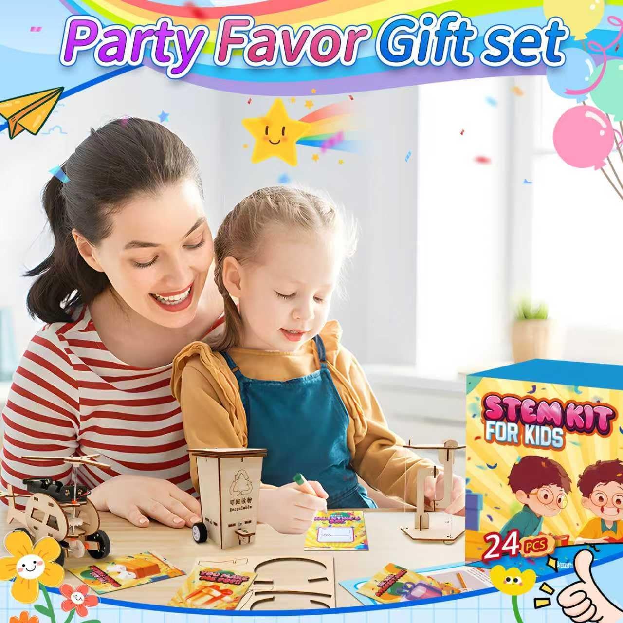24 Pcs Party Favors for Kids Age 6-10, Treasure Box Toy Stem Kit Party Favors Science Kits for Boys Girls STEM Toys for Kids Age 6 7 8 10 12 13 Classroom Giveaways, Carnival Prizes Toy, Birthday Treats, Party Supplies