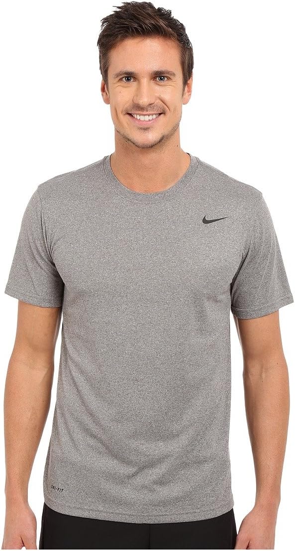 Nike Men's Legend 2.0 Short Sleeve Tee, Carbon Heather/Black/Black, Medium