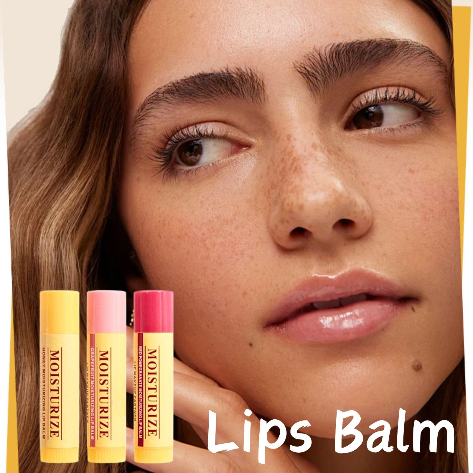3 Pcs Lip Balm Gift Set,Bees Lips Balm Multipack with 3 Fruity Flavours Natural Formula,Moisturising Lip Butter Balms Duo for Dry Lips,Daily LipCare (Yellow) - Image 2