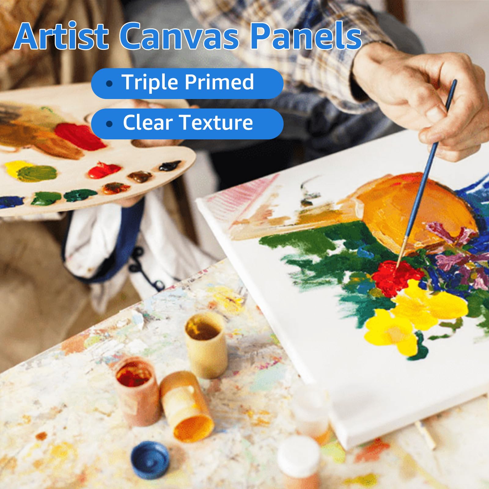 APACALI 24 PCS Blank Canvas, 5 x 7 Inch (13 x 18cm) Canvases for Painting Mini Canvas Boards - Image 3
