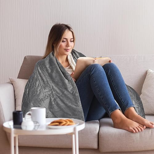 Miniatura 2 de NewWay Manta térmica eléctrica de 50 x 60 pulgadas, para silla de oficina y hogar, 6 temperaturas, ajuste de 104-131 F, franela suave y cálida, 4