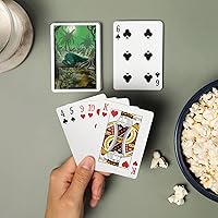Vista 2 de Lantern Press Alligator in Swamp (52 cartas de juego, baraja de cartas de tamaño póquer con comodines)