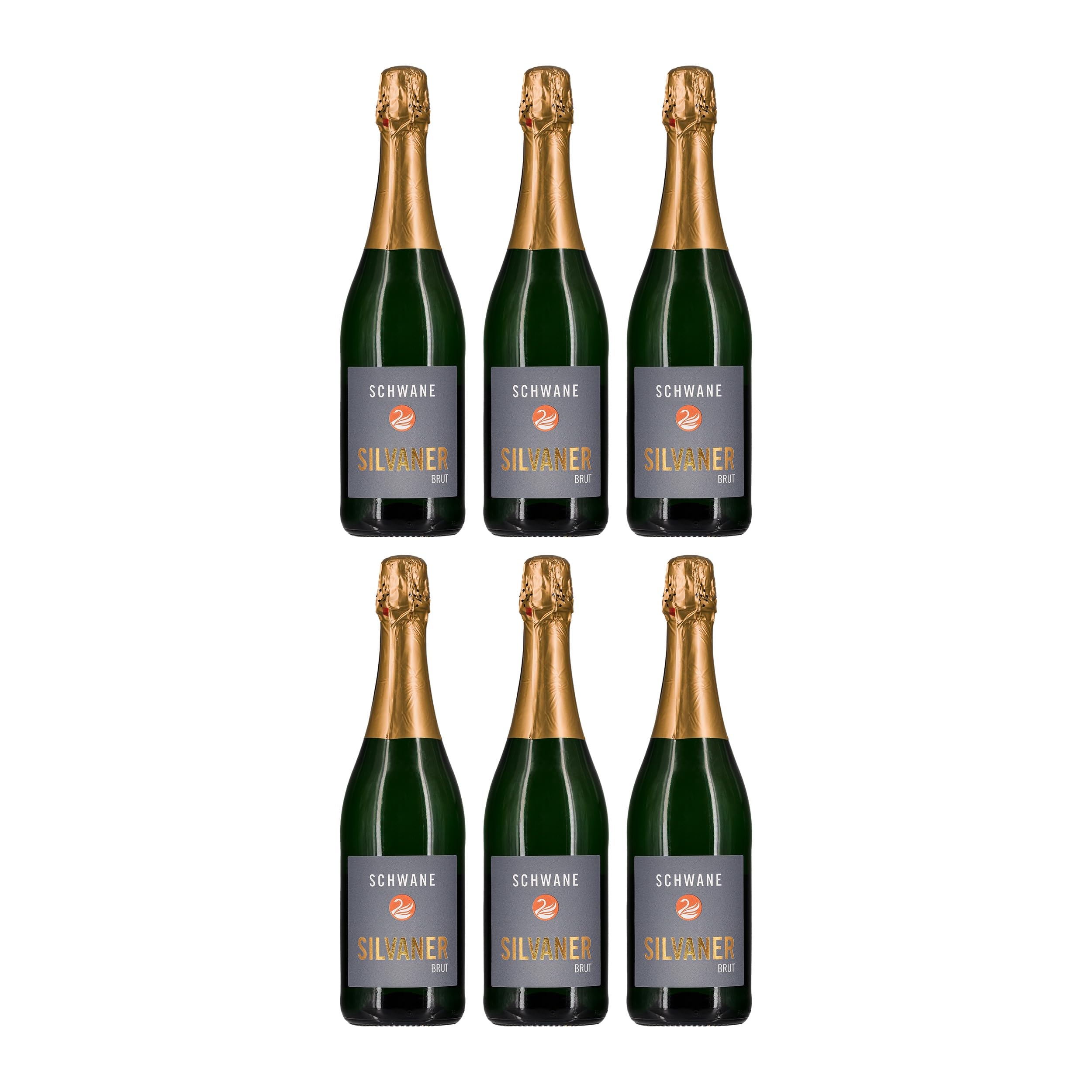 Weingut Zur Schwane Silvaner Brut Flaschengärung Sekt Weiss Brut Vegan Deutschland inkl. FeinWert E-Book (6 x 0.75 l)