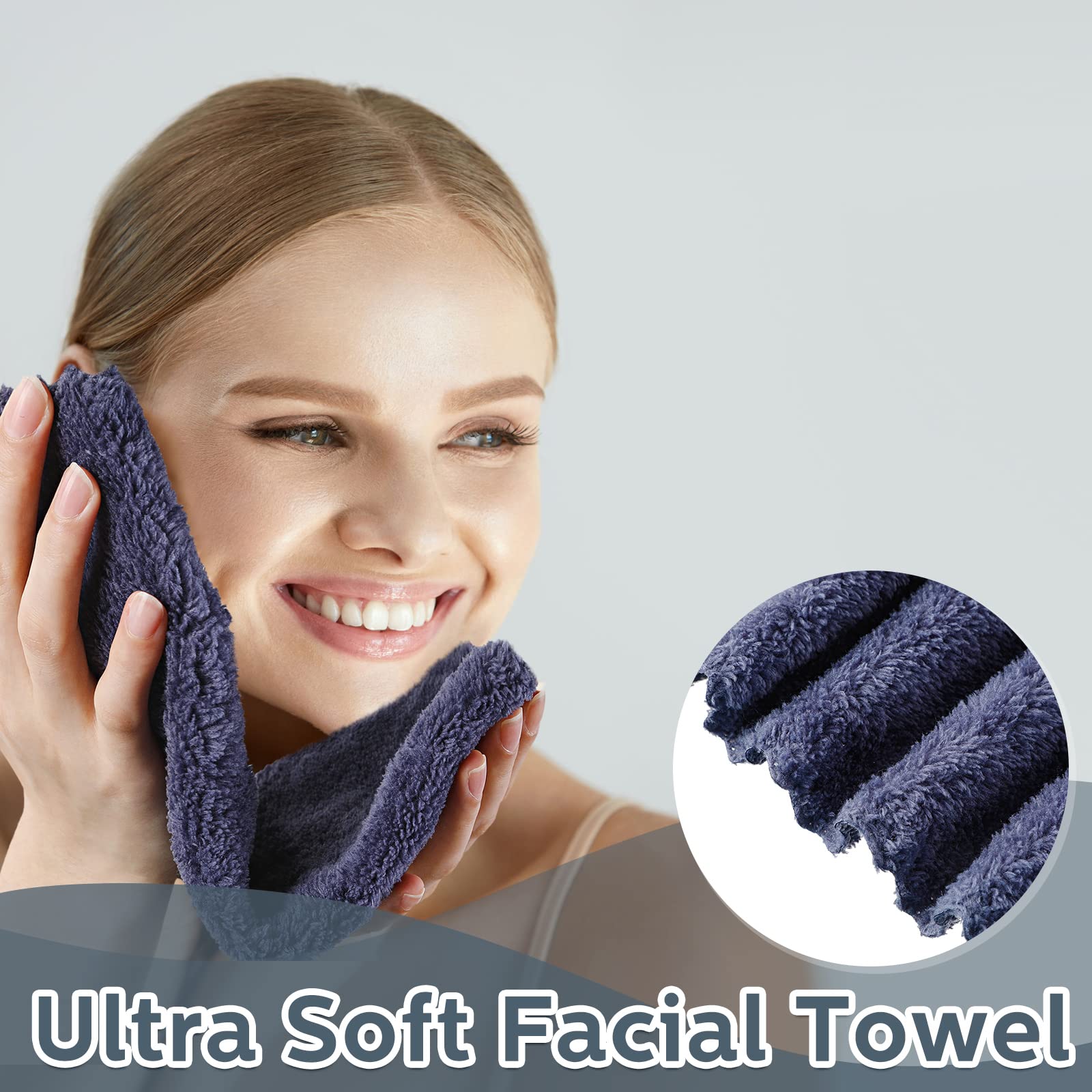 Newwiee 100 paños de baño de secado rápido a granel, 12 x 12 pulgadas, toallas faciales de microfibra suave para tu cuerpo, spa y dedos (gris oscuro)