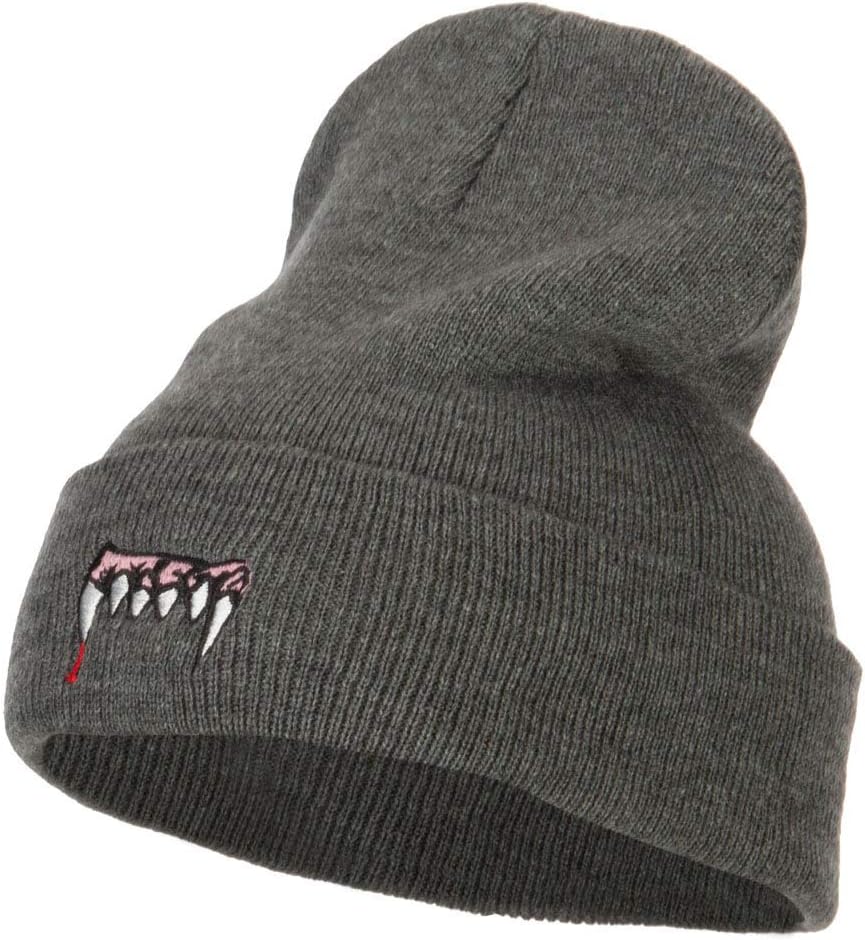 e4Hats.com Vampire Fangs Embroidered Long Beanie