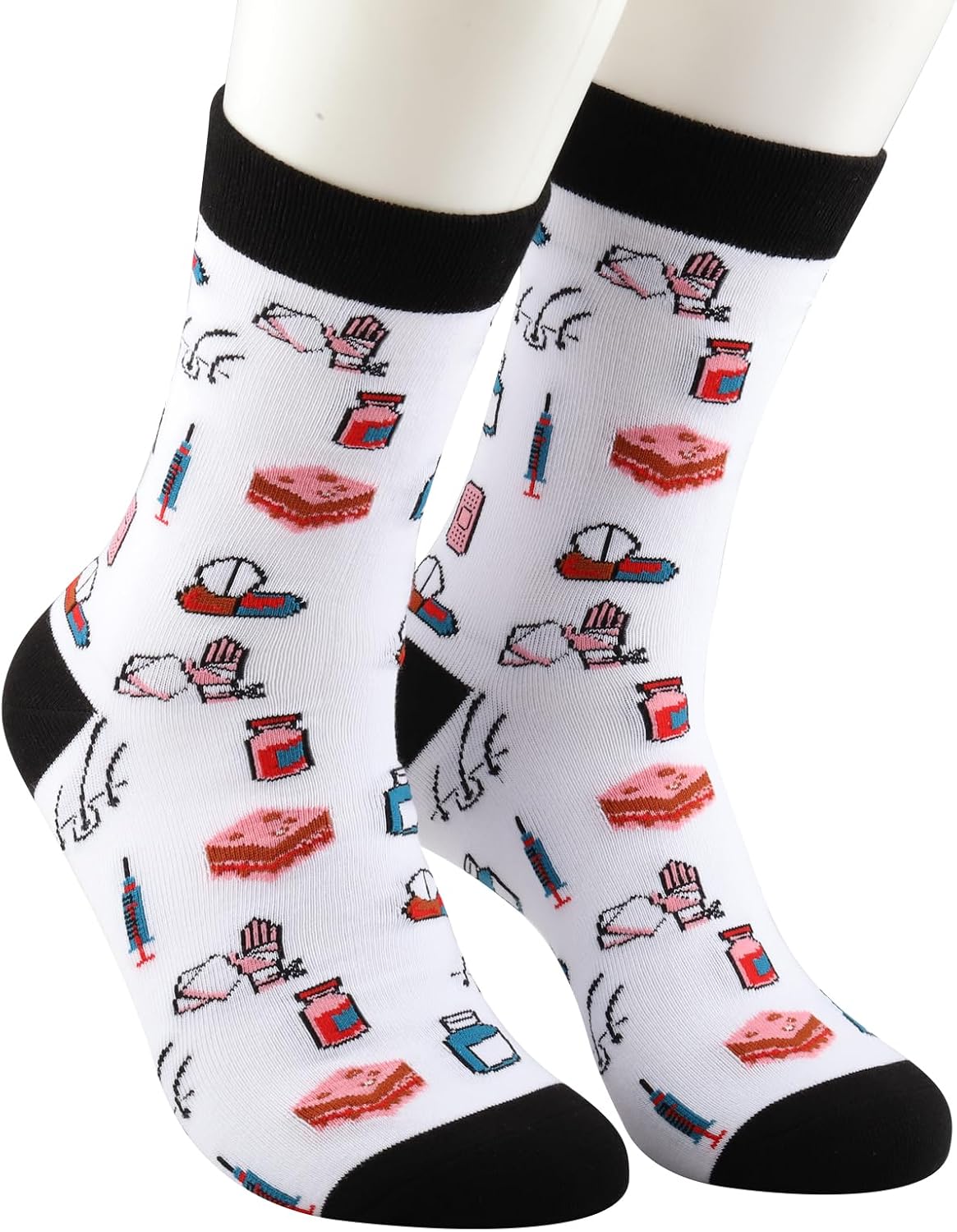 TOBGBE 2 Pairs Dermatologist Socks Skin Doctor Gift Dermatology Nurse Socks Dermatology Graduation Gift