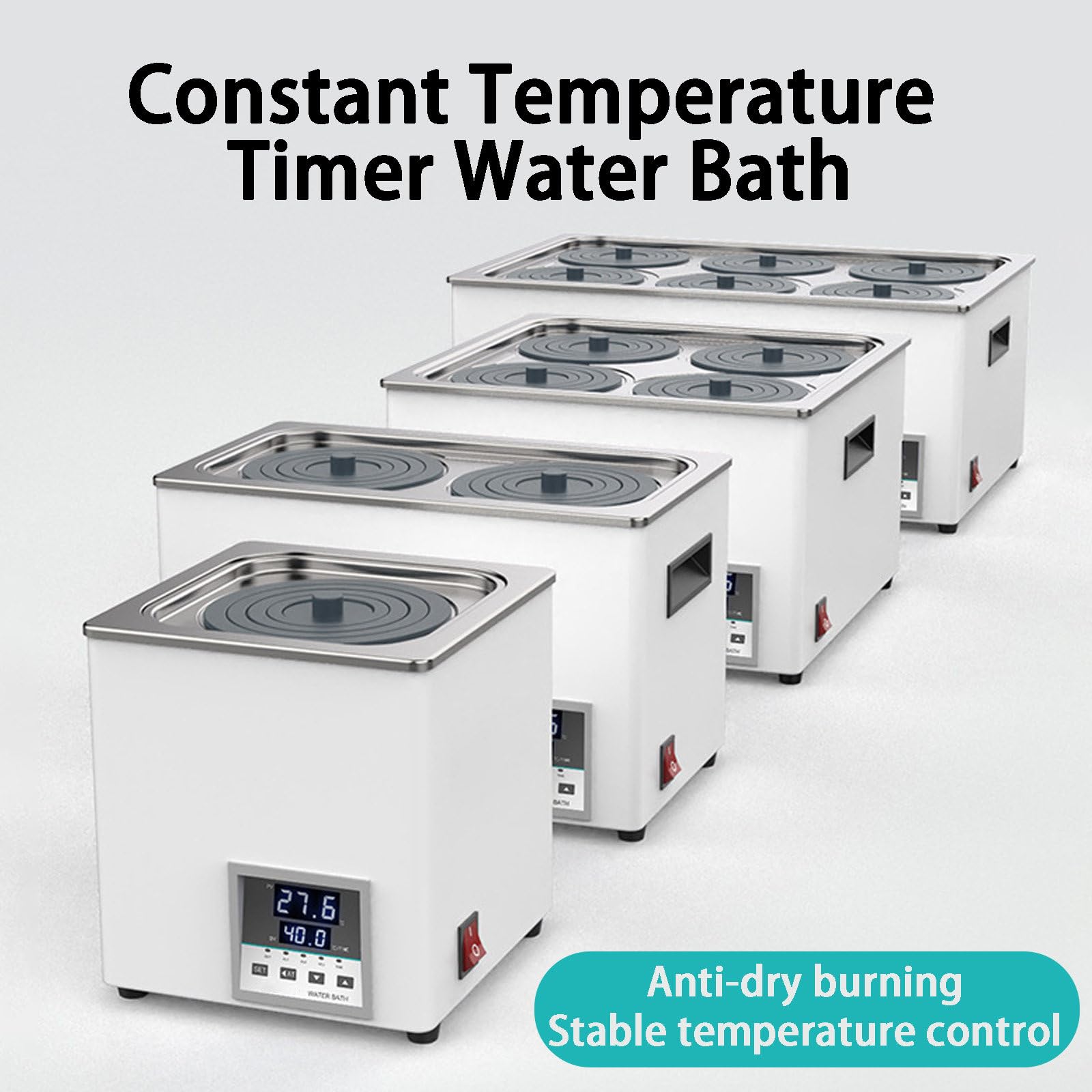 Cyfrowe laboratorium Bain-Marie, pojemność urządzenia grzewcze do kąpieli w laboratorium handlowym, powłoka ze stali nierdzewnej (podwójny otwór 600 W)