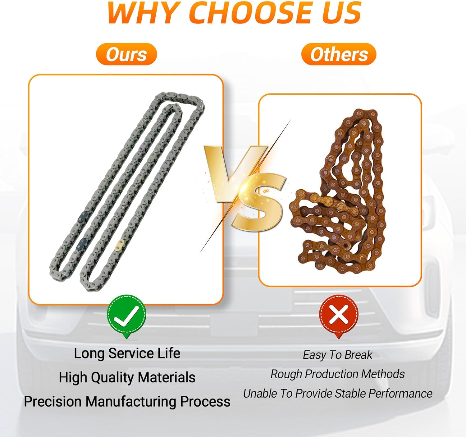 Engine Timing Chain Kit, Compatible with Kia Elantra Sonata Tucson Optima Soul Forte 2.0L L4, Automotive Engine Timing Part Sets Replaces Part 24321-2E200 24410-2E000 24420-2E200