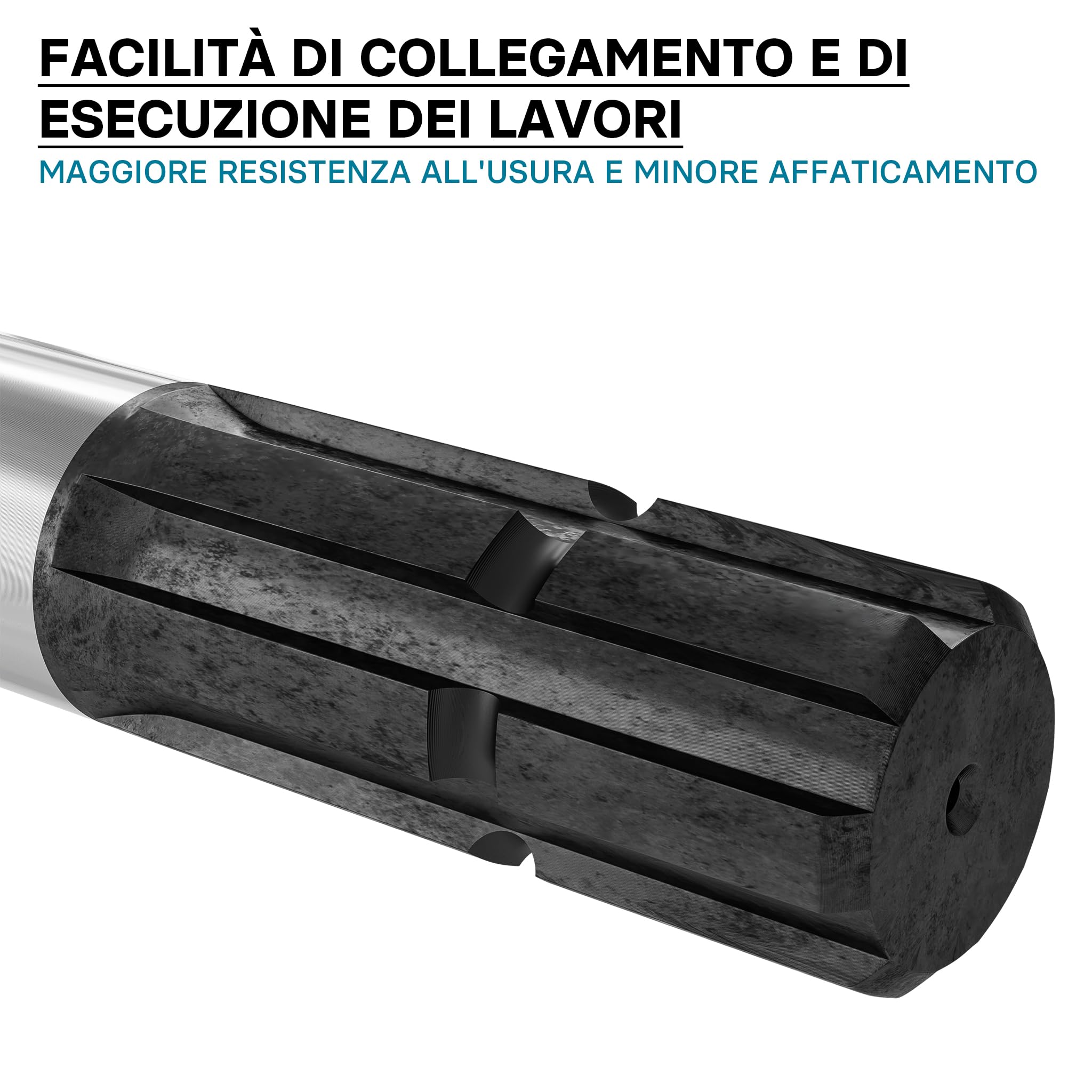 Wiltec Profilo scanalato per Albero cardanico B2 Giunto scanalato 300 mm 1 3/8" 6 Denti Trattore Cardano