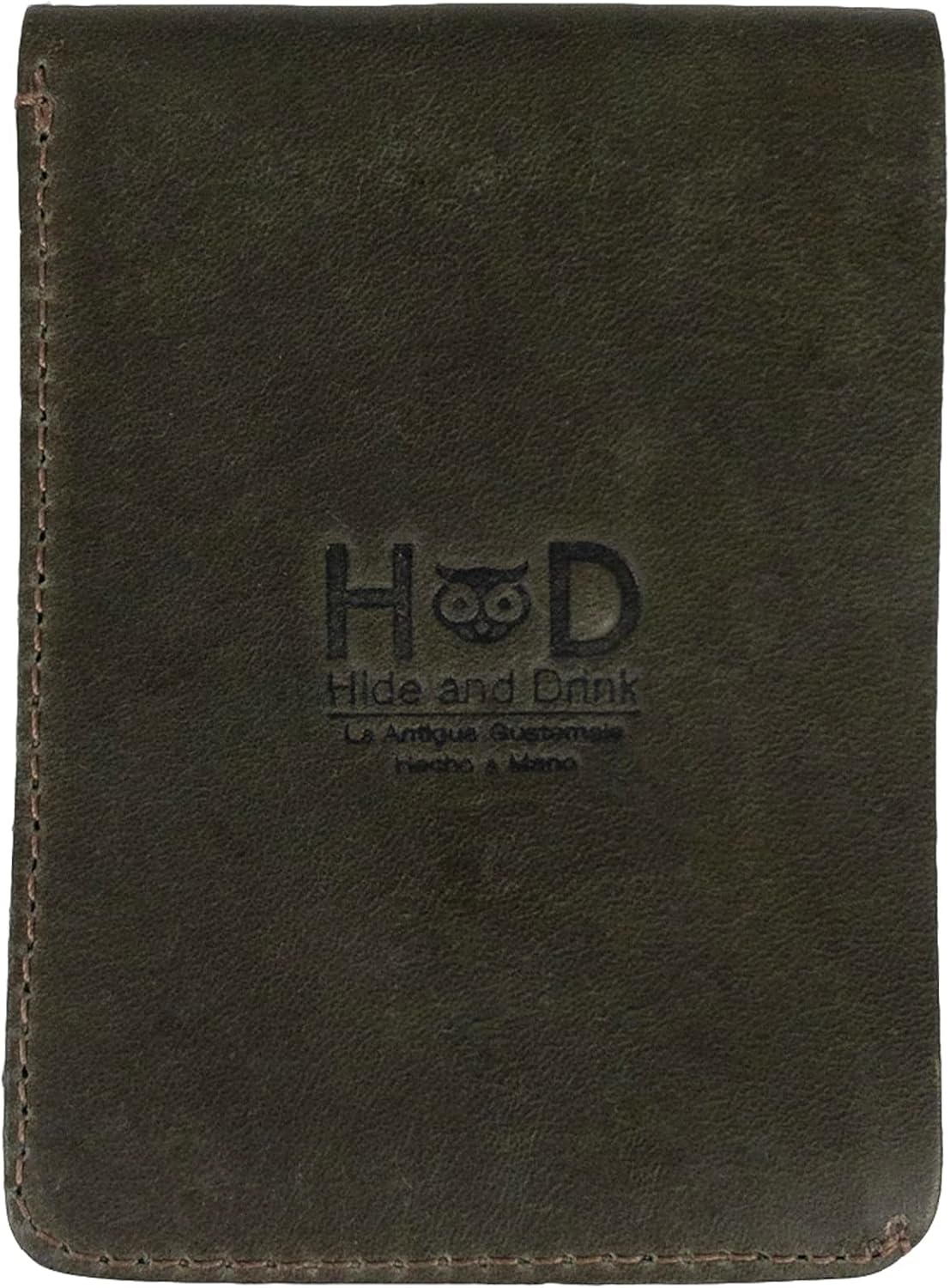 Hide & Drink, Vertical Front Pocket Wallet with Card Slot, Compact Storage for Bills, Card Holder, Full Grain Leather, Handmade, Dark Jade