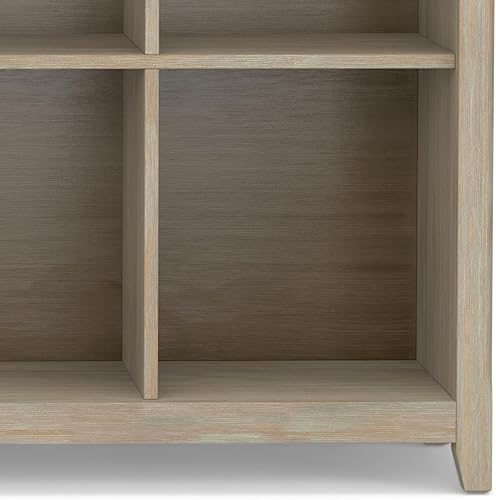 Miniatura 7 de SIMPLIHOME Amherst - Mesa consola de madera maciza de 57 pulgadas de ancho con 8 cubos de almacenamiento en gris envejecido, estantería de cubo de