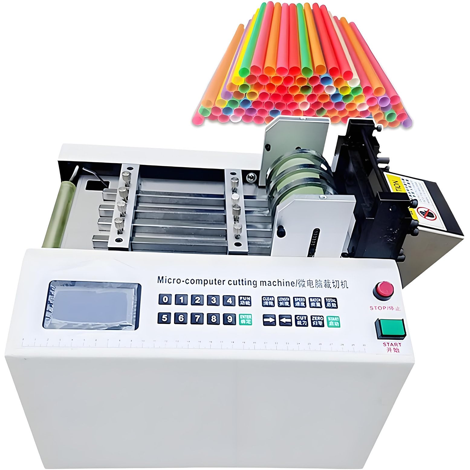 Automatischer Schrumpfschlauchschneider, 250 W, elektrischer Rohrkabel-Rohrschneider mit 1–100 mm Schnittbreite, 0,1 mm-99999,9 mm Länge, Schnittgenauigkeit 0,1 mm
