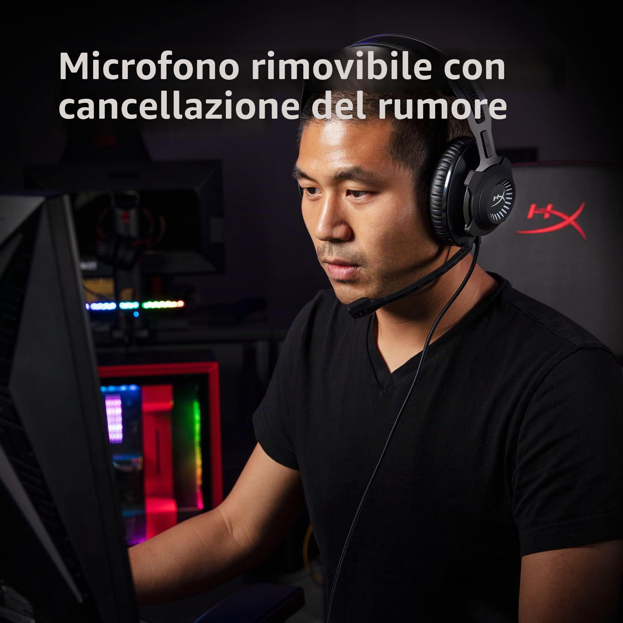 HyperX Cloud Revolver, Cuffie da Gaming, Connessione Cablata a 3,5 mm, Audio Surround 7.1, Telaio in Acciaio, Cuscinetti in Memory Foam Rivestiti in Similpelle, Adatto per PC e Console, Grigio
