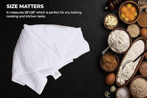 Miniatura 2 de Paquete de 15 sacos de harina de 28 x 28 pulgadas, 100% algodón hilado en anillo, altamente absorbentes, para secar platos, paños de cocina