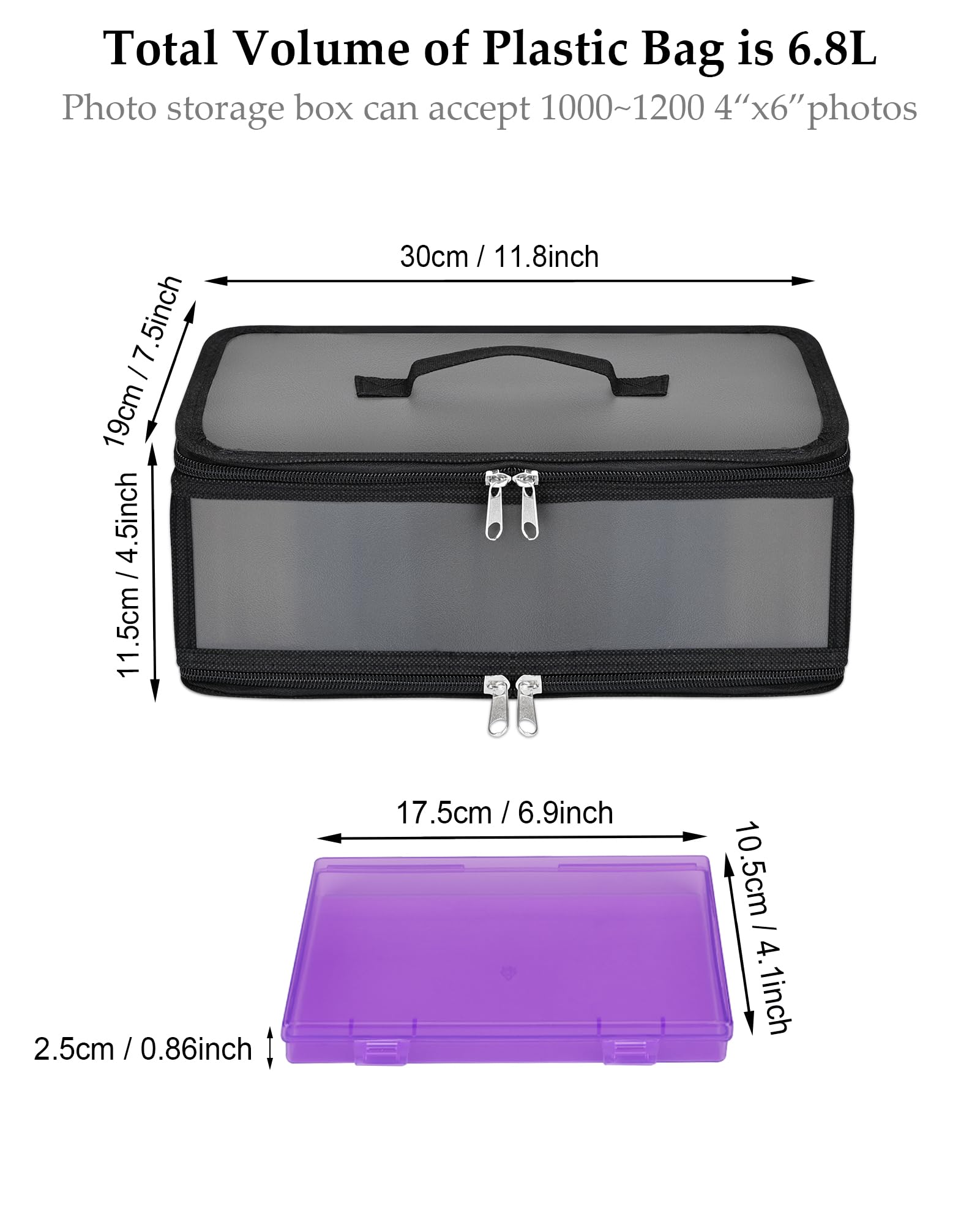 Gbivbe Boite Rangement Photos 4" x 6", 10 Intérieurs Boite de Rangement de Photo, Organisateur en Plastique Craft Keeper pour Graines avec Couvercle