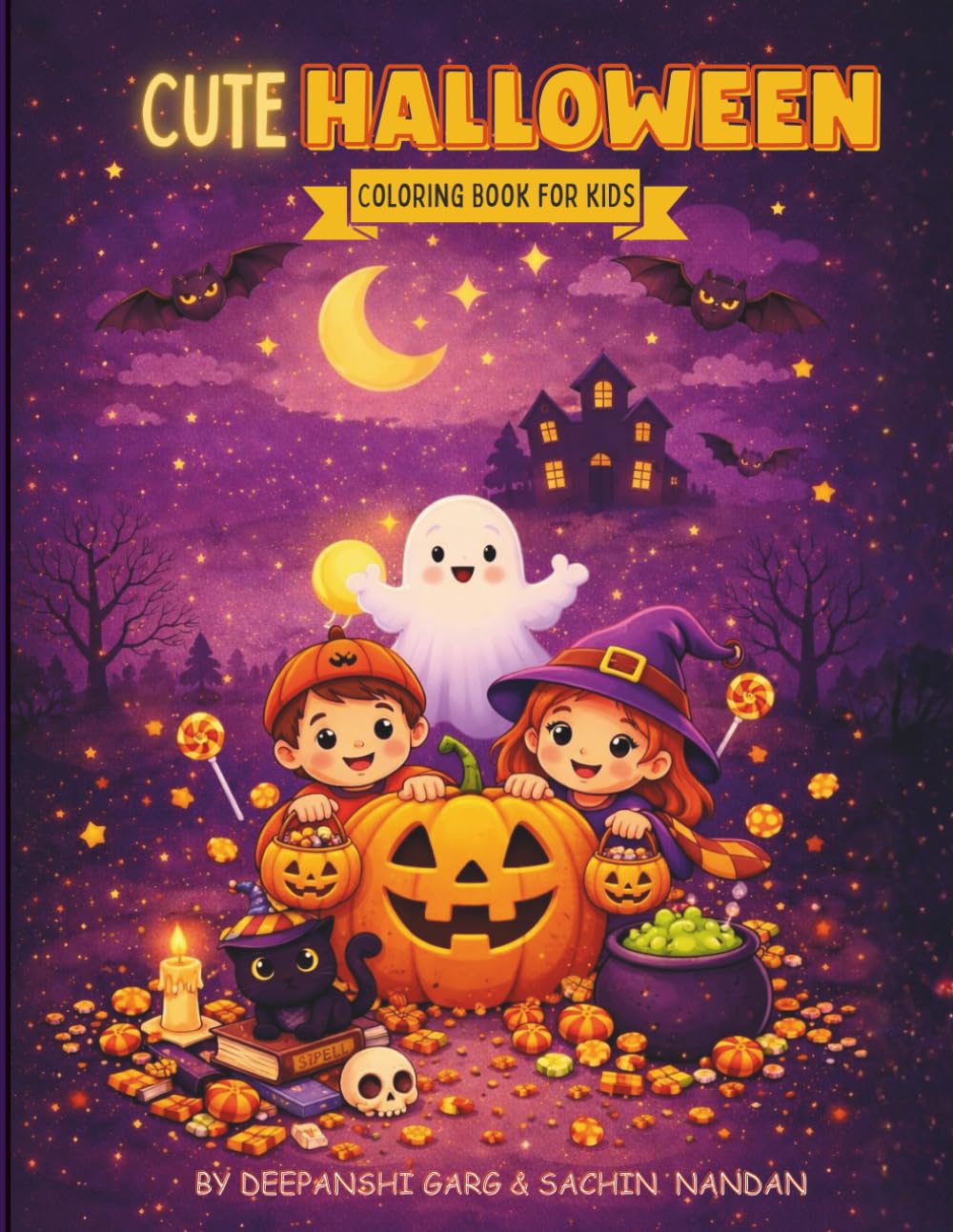 Cute Halloween Coloring Book for Kids: Fun & Easy Halloween Coloring Book with Pumpkins, Ghosts, Witches and Spooky Scenes | Halloween Coloring Book ... (Fun & Cute Coloring Book Series for Kids)
