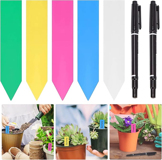 Lot De 100 étiquettes De Jardin En PVC - Format T 10x6 Cm, Résistantes Aux Intempéries, Réutilisables
