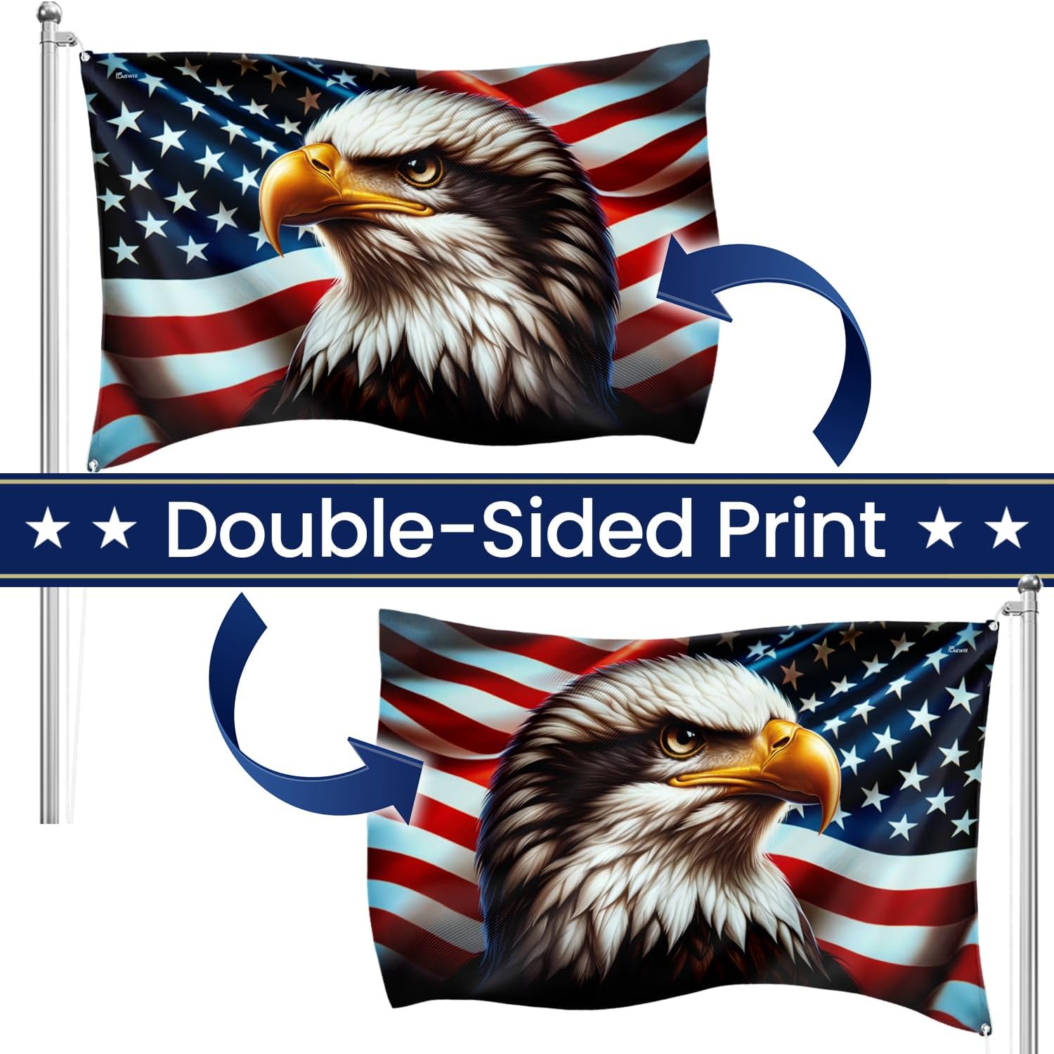 FLAGWIX American Eagle Flag - American Flags for Outside 3x5 ft - Veteran Gifts for Men Women, 4th of July Memorial Day Decorations for Garden Decor