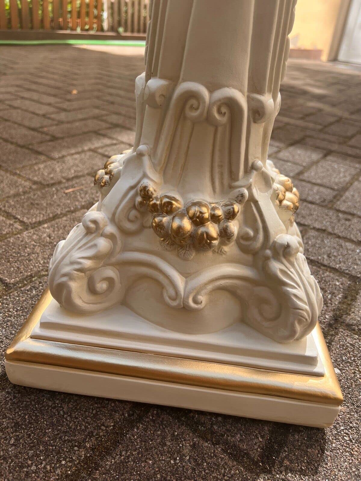 Cinar Colonne décorative style méandre - 75 cm - Colonne décorative grecque antique rétro - Colonne rococo - Baroque - Peint à la main - Décoration