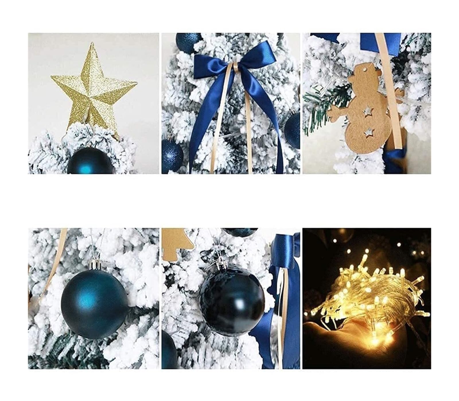 Sapins de Noël artificiels pré-éclairés de 1,5 m, floqués Blancs, for décoration intérieure et extérieure