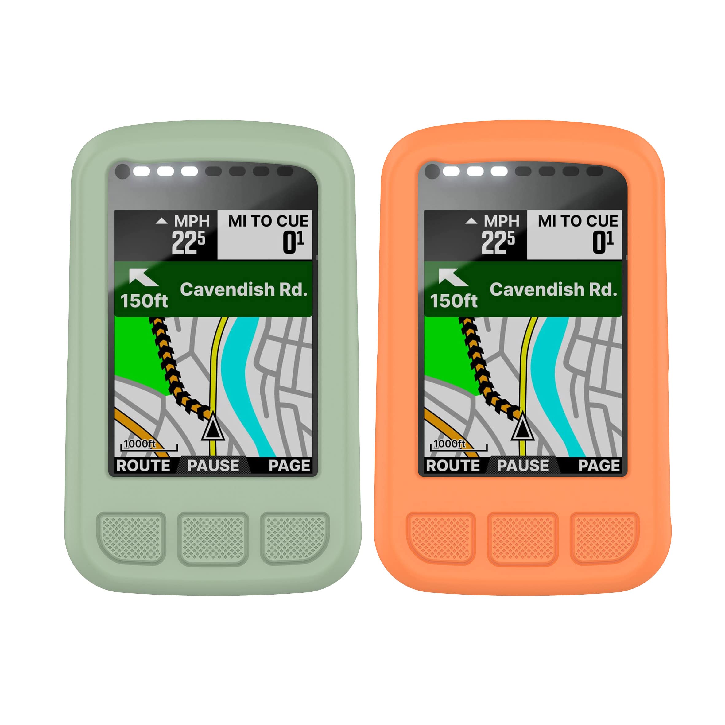 [2PACK] for Wahoo ELEMNT Bolt V2（WFCC5） Silicone Protector Case, Soft Silicone Half Coverage Shockproof Protector Bumper Case Cover for Wahoo ELEMNT Bolt V2（WFCC5） Cycling/Bike Computer (Orange,Blue)