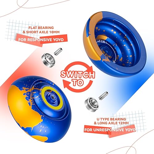 Miniatura 4 de MAGICYOYO N11 Yoyo Yoyo profesional sin respuesta para niños, Yoyo Pro Metal para adultos avanzado, rodamiento sensible de repuesto de doble