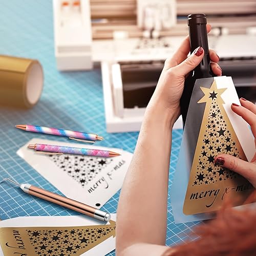 Miniatura 2 de Therwen Kit de 10 herramientas de deshierbe para vinilo, incluye 1 herramienta de deshierbe LED con luz para vinilo con 5 cabezales de bolígrafo