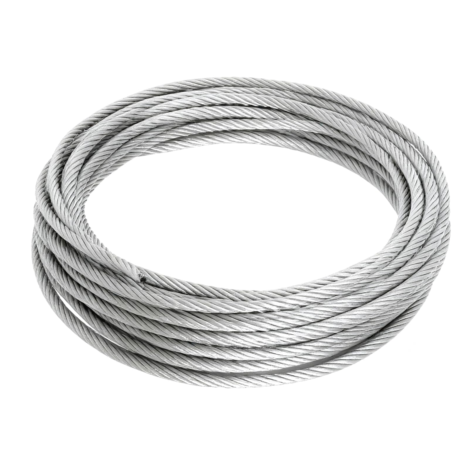 Fune D'acciaio da 8 mm, Cavo Flessibile in Acciaio Inossidabile da 10 m 7 x 19 Corda Metallica con Rivestimento in PVC per il Fissaggio di Biciclette Pergole Tende Griglie Tosaerba Stendibiancheria