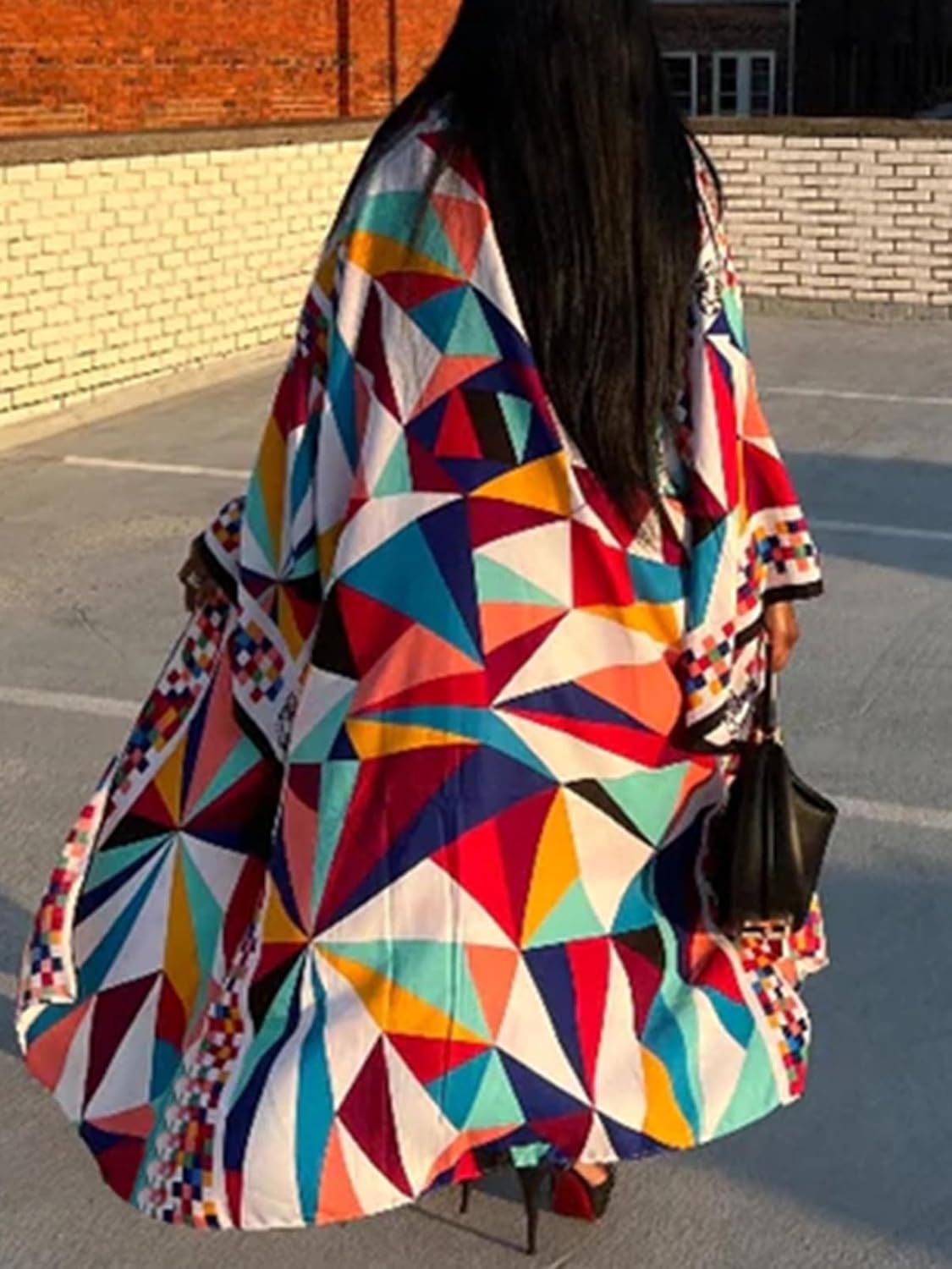 Famnbro Women's Floral Print Satin Robe Kimono Cardigan Open Front Long Cover Ups Outerwear One Size - Image 5