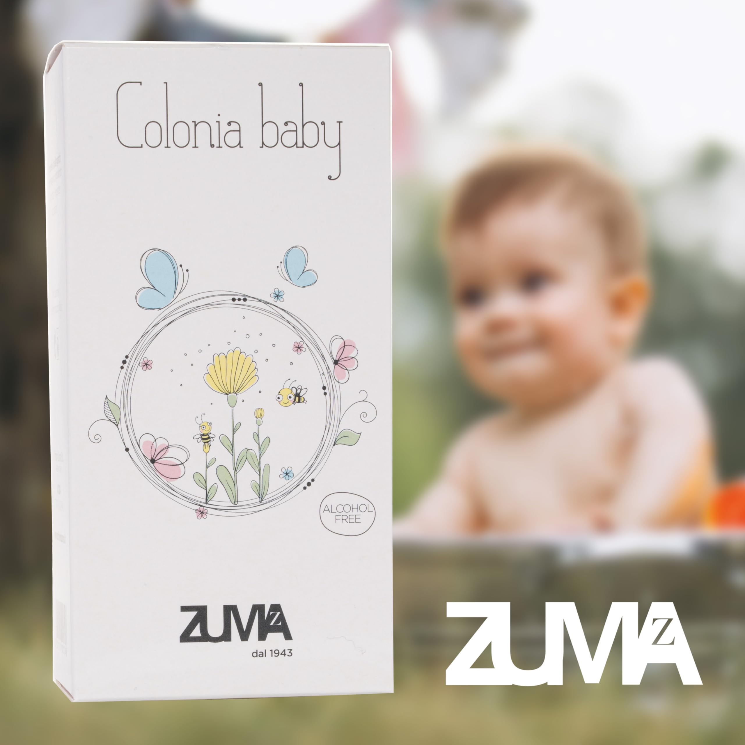 Profumi Zuma - Profumo Neonato Senza Alcol Fragranza Floreale Talcata - Acqua di Colonia Neonato per Bambini - Profumo Bambina e Bambino Unisex Spray - Made in Italy (Colonia Baby Senza Alcol 100 ml)