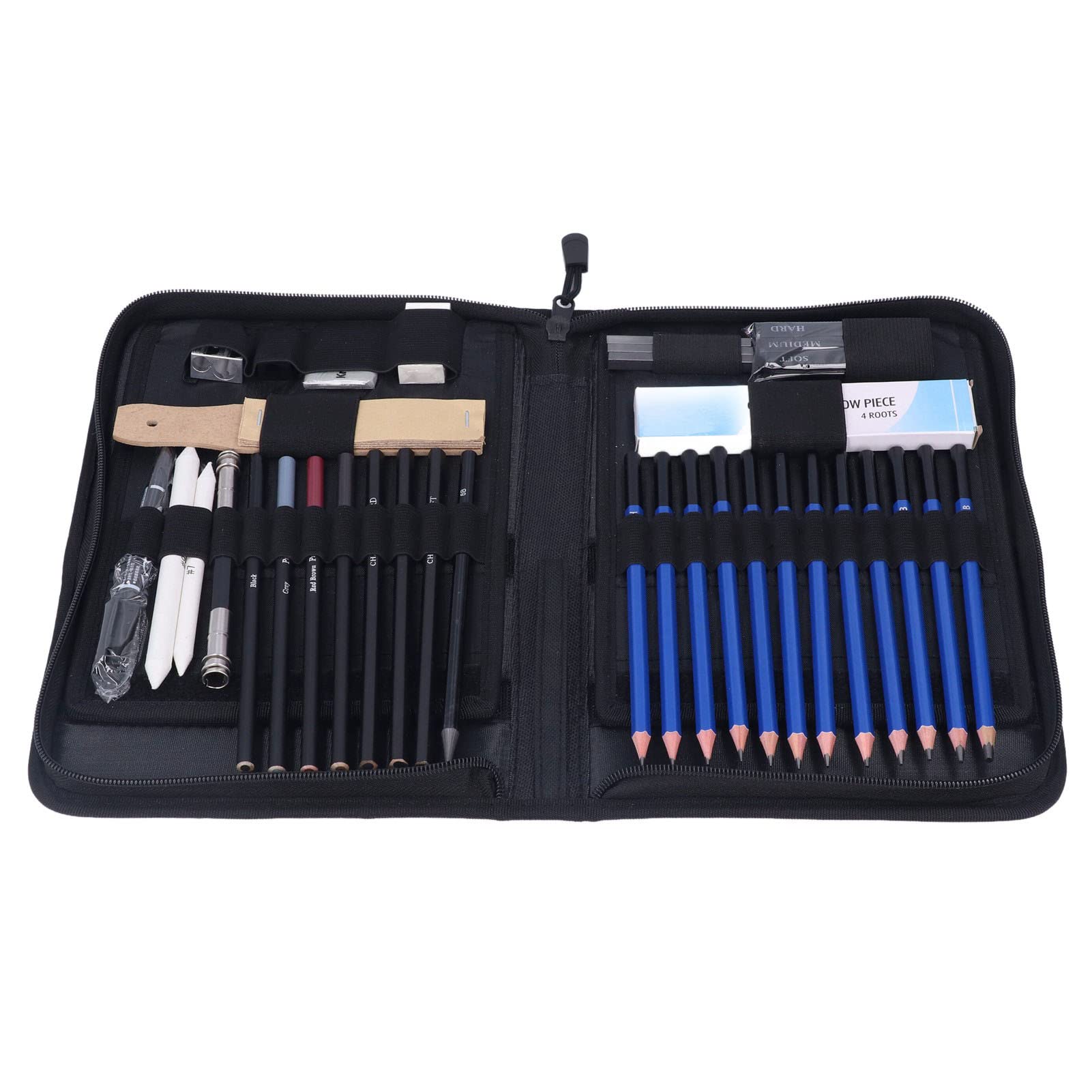 Ensemble de 40 crayons de dessin et d'esquisse, crayons professionnels ou débutants, fusain, graphite et plus, pour professionnels, artistes adultes