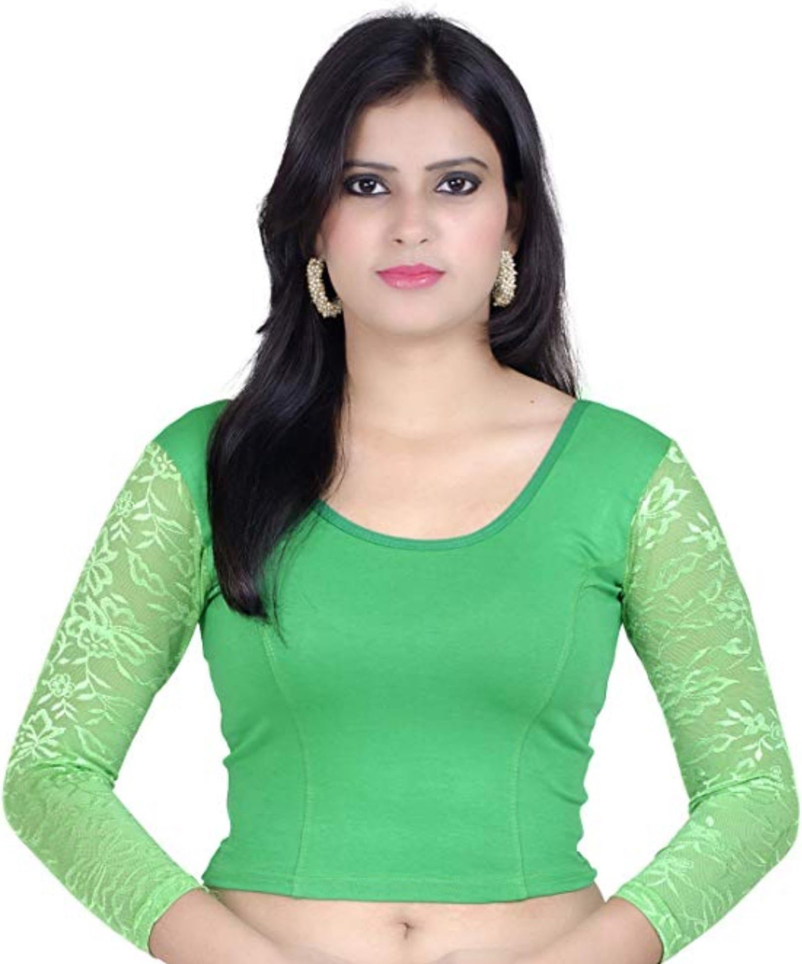 Fressia Saree Blouse Readymade Stretchable Cotton Lycra Free Size Stitched Saree Blouses for Women Party Wear