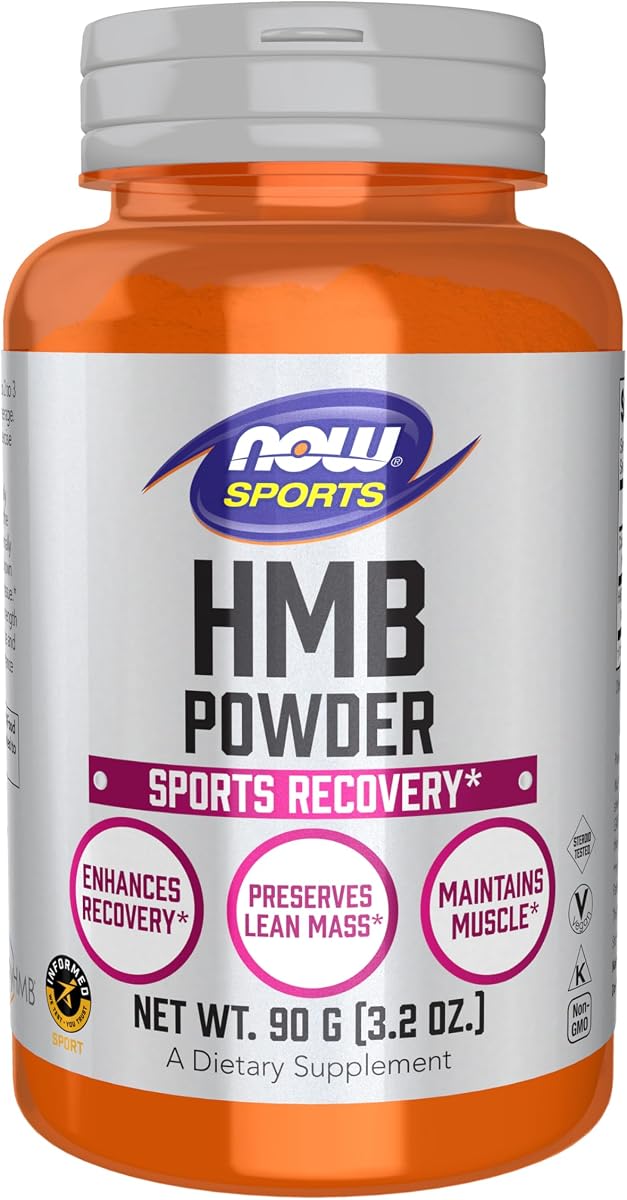 NOW Foods Sports Nutrition, HMB (β-hidroxi β-metilbutirato)en polvo, recuperación deportiva *, 90 gramos