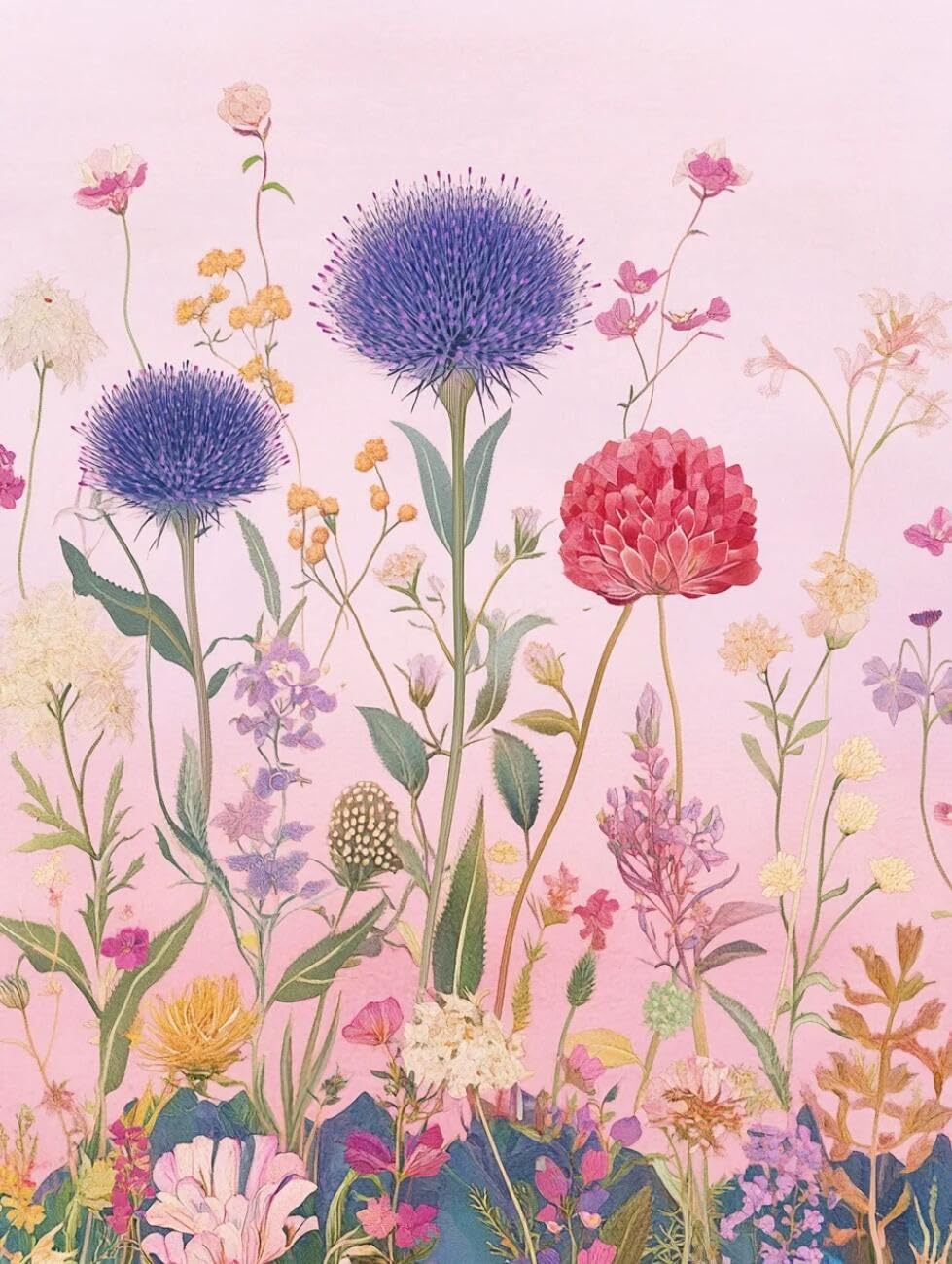 Rqwybcaxn Seed Bead Embroidery Kits Watercolor Flowers 40x50cm
