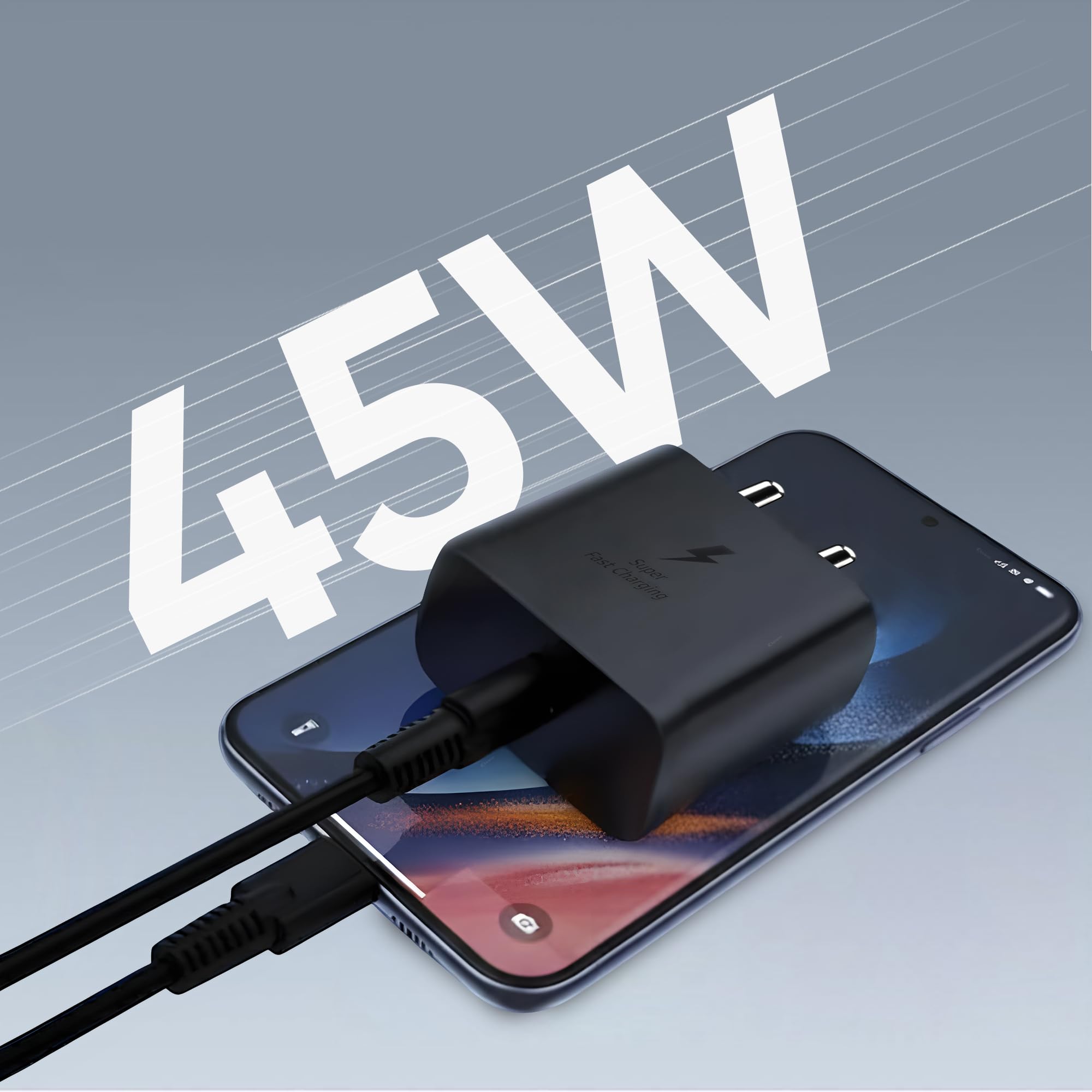 45W GaN Super Fast Charger Adapter [2Yrs Warranty] Compatible with Samsung Galaxy S/A/M/F/Z Series,S26/S25/S24/S23/S22/S21/Fe/Plus/Edge/Ultra/Flip/Fold & More,45w USB-C BIS Certified Wall Charger — Amazon image 6