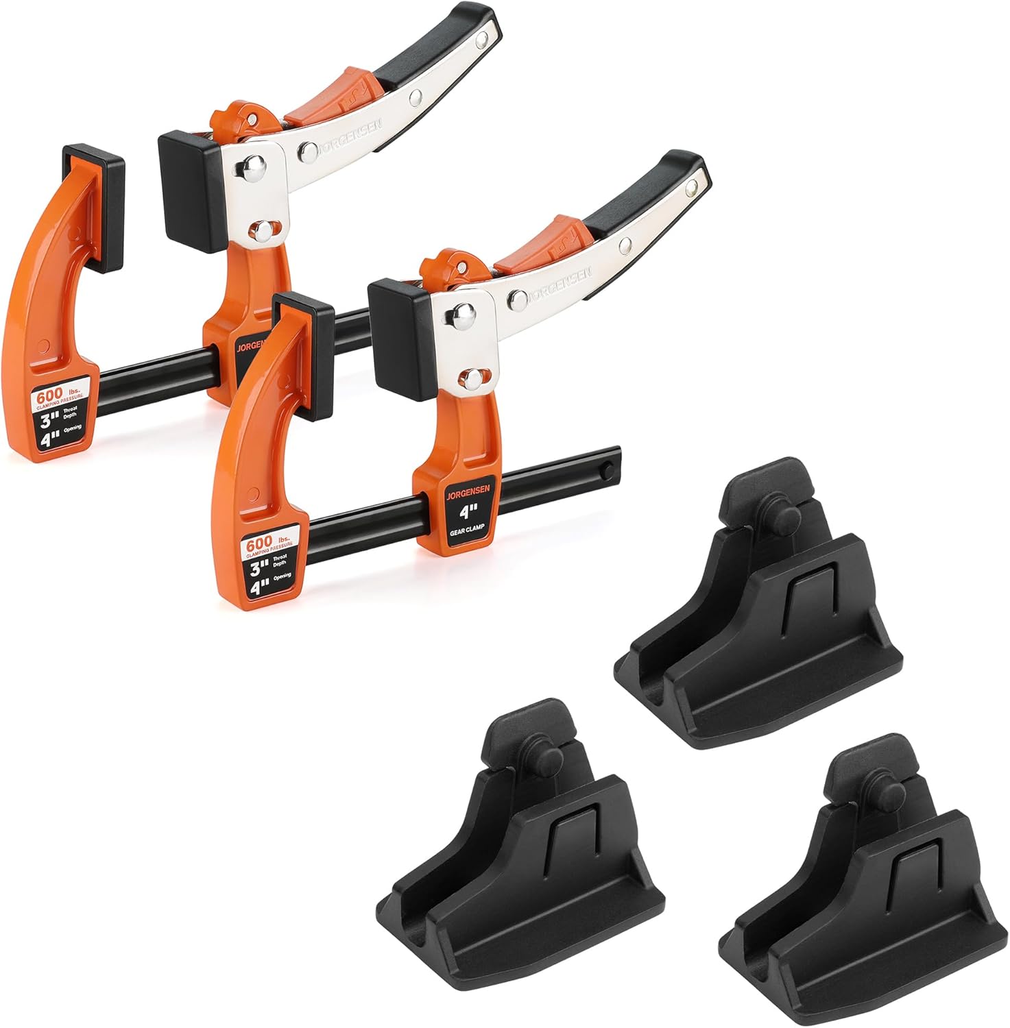 Jorgensen 4-inch Bar Clamp Set and 3PK Glue Separator
