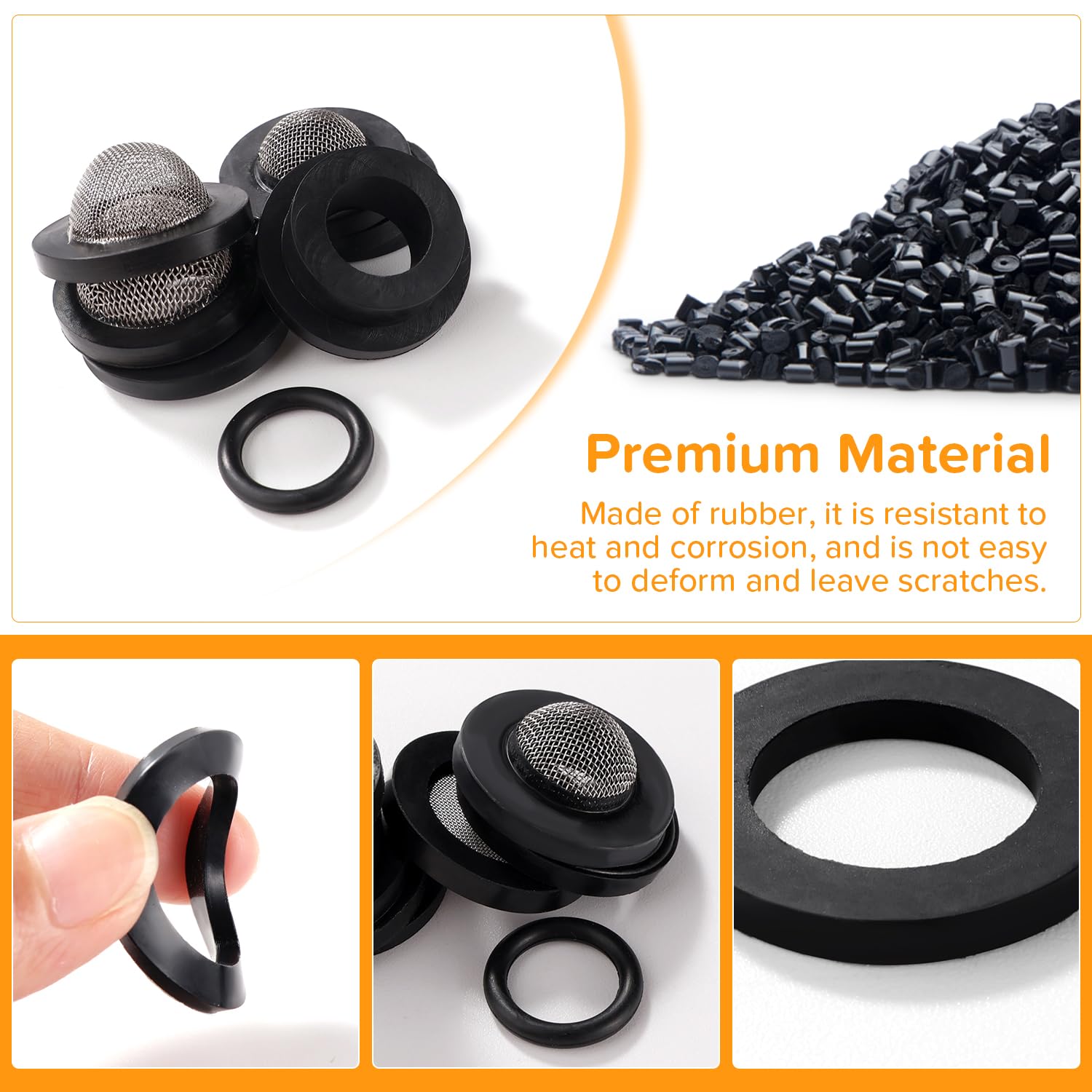 Lyeteung 36 PCS 3/4 Inch Hose Washers and Filter Mesh Washer Kit, Mesh Rubber Washers, Seal O Ring Gasket - Image 3